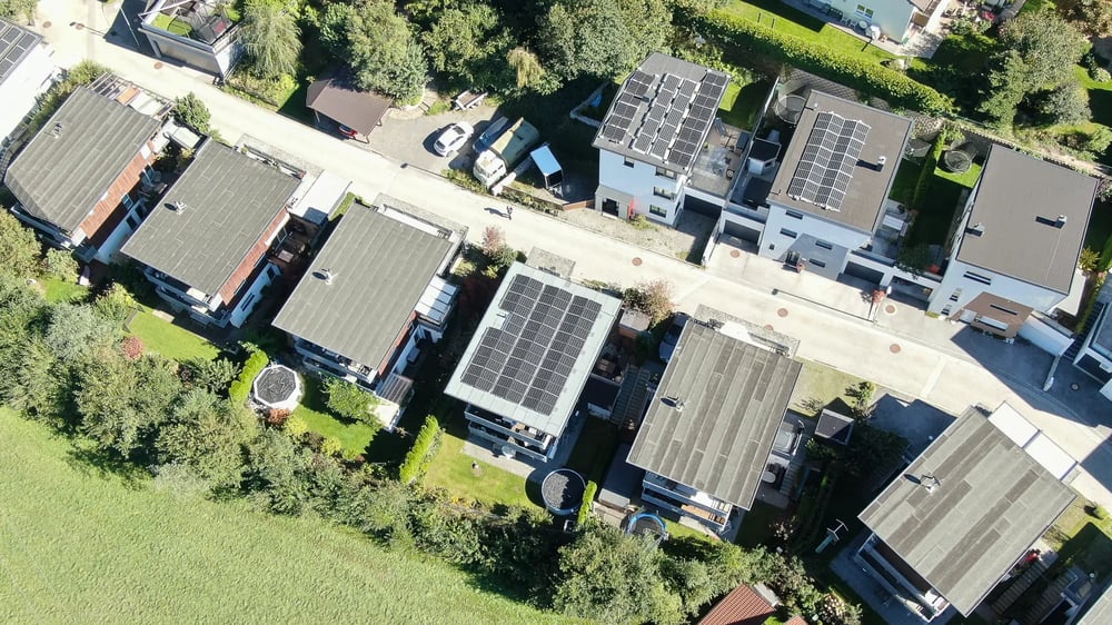 Siedlung aus der Vogelperspektive