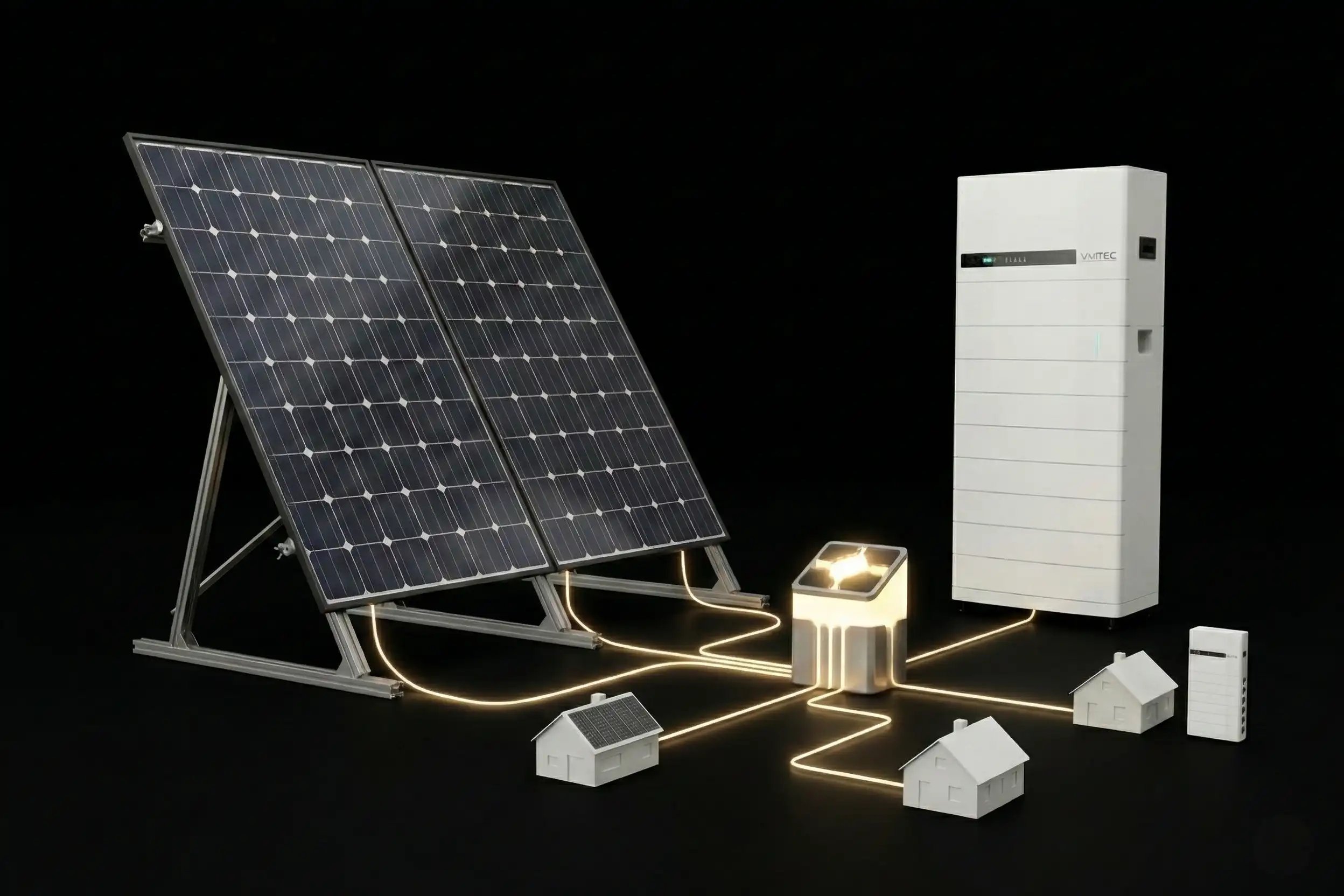 PV Panel und Batteriespeicher